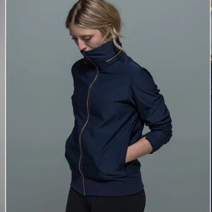 Lululemon Future Varsity Jacket Inkwell Navy Blue Women's Size 4 bomber raincoat